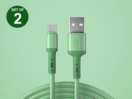 五颜六色的USB-C充电电缆（2件包）