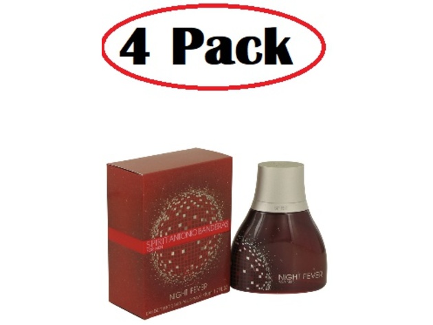 4 Pack of Spirit Night Fever by Antonio Banderas Eau De Toilette Spray 1.7 oz