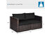 Costway 2 Piece Patio Rattan Corner Sofa Sectional Furniture Set Black Cushion - Black