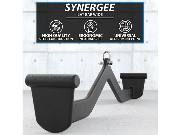 Synergee Cable Attachments Matte Black - Lat Bar - Wide