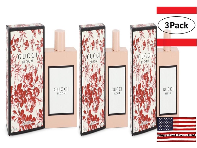 3 Pack Gucci Bloom by Gucci Eau De Parfum Spray 5 oz for Women