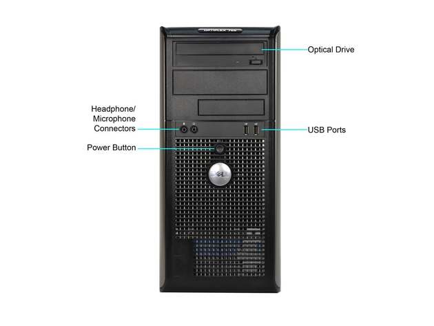 Dell Optiplex 755 Tower Computer PC, 2.33 GHz Intel Core 2 Duo, 4GB DDR3 RAM, 500GB SATA Hard Drive, Windows 10 Home 64 Bit (Renewed)