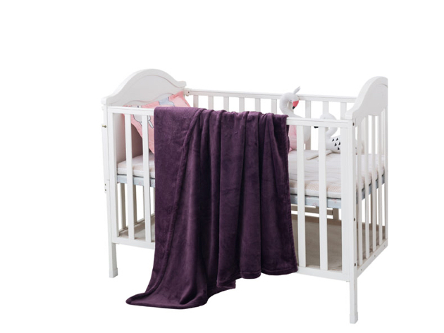 Style Basics Silky Soft Thick Plush 46 X 34" Baby Crib Blanket - Purple