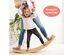 Babyjoy Wooden Wobble Balance Board 35.5" Rocker Yoga Curvy Board Toy Kids Adult - Natural