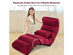 Costway Folding Lazy Sofa Chair Stylish Sofa Couch Bed Lounge Chair W/Pillow - Burgundy