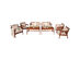Costway 8 Piece Patio Rattan Furniture Set Acacia Wood Frame Cushioned Sofa Chair Garden - Brown