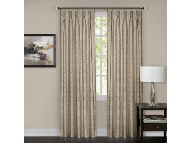 Achim Windsor Pinch Pleat Window Single Curtain Panel, 34 Inches x 84 Inches, Camel