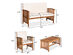 Costway 4 Piece Patio Solid Wood Furniture Set Conversation Coffee Table W/White Cushion 