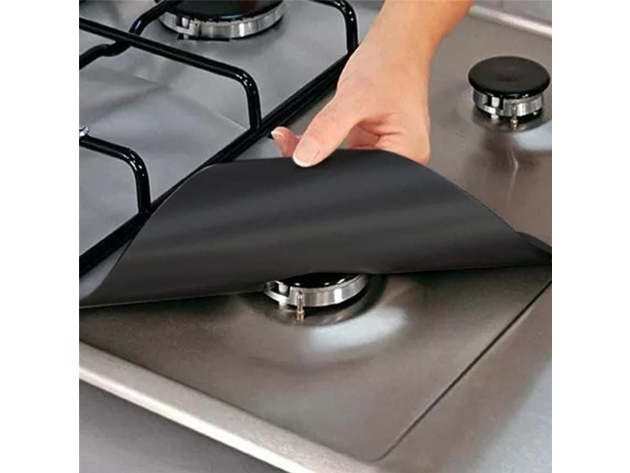 4-Pack Reusable Non-Stick Liners for Gas Stovetops