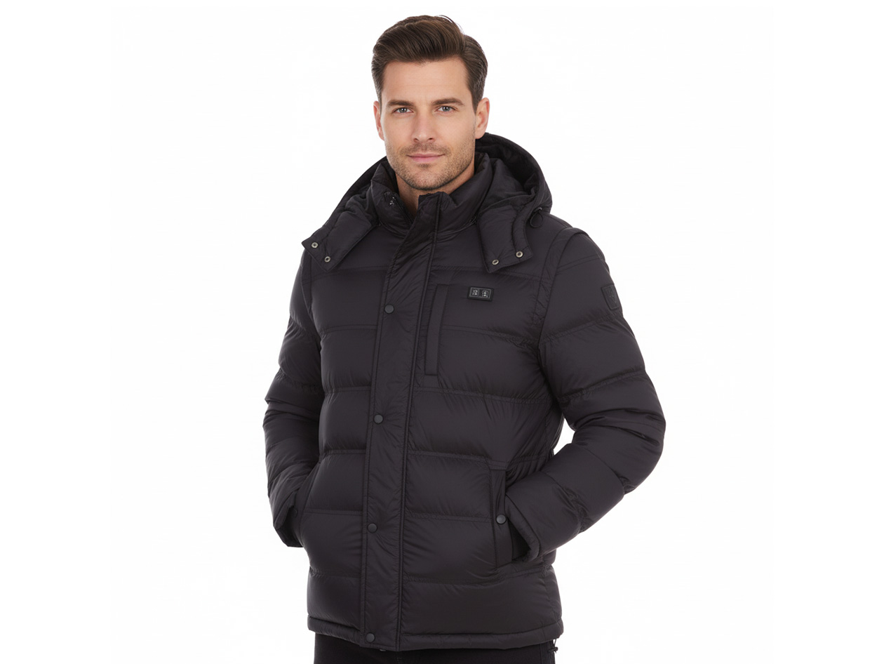 Men's Helios Hybrid Heated Coat with Power Bank (Black/3XL)