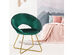 Costway Modern Velvet Accent Chair Upholstered Vanity Chair w/Golden Metal Leg - Dark Green