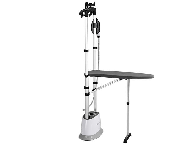 Costway 1600W Powerful Fast Dual Heat Garment Cloth Steamer W/ Adjustable Ironing Board - White