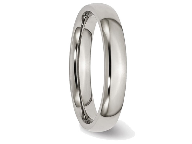 Ladies or Mens Chisel 4mm Comfort Fit Titanium Wedding Band - 14
