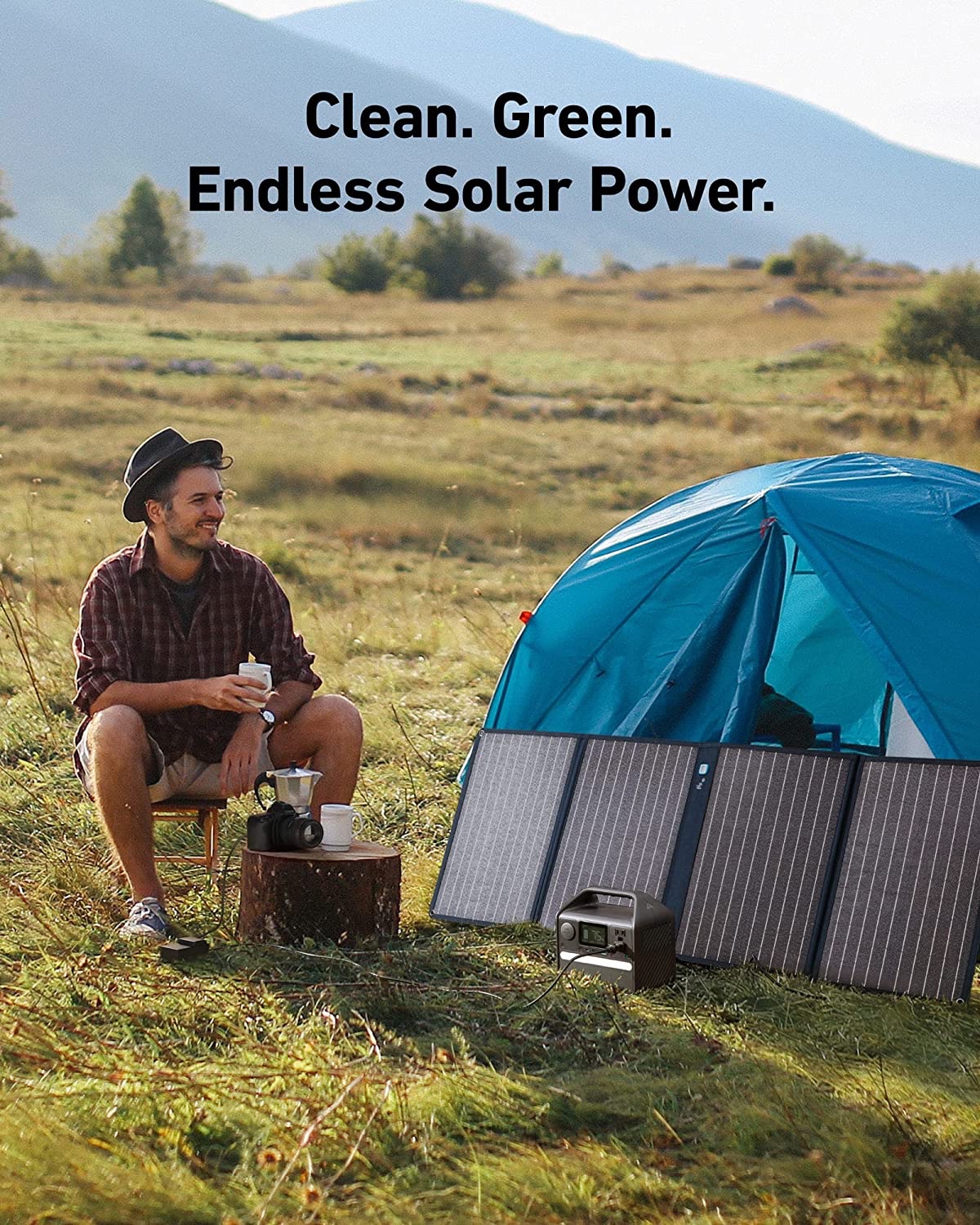 Anker 521 Solar Generator (PowerHouse 256Wh with Solar Panel 100W)