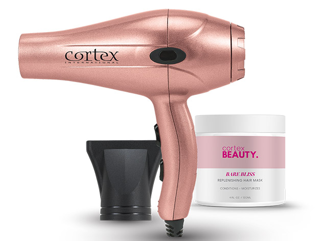 Cortex International Blow Dryer & Hair Mask Set (Rose Gold)