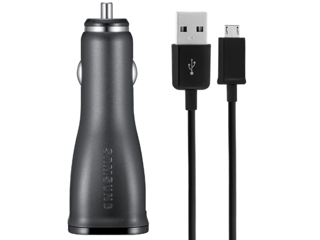 Samsung Official Adaptive Fast Micro USB Car Charger + Type C Adapter - For S6/S7/Edge/S8/S9/+/ Note 5/Note8/Note9