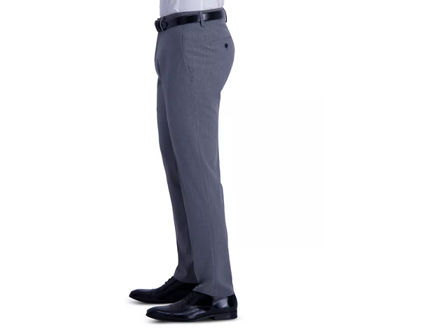 Kenneth Cole Reaction Men's Stretch Pinstripe Slim Fit Flat Front Dress Pants Dark Grey Gray Size 32X29