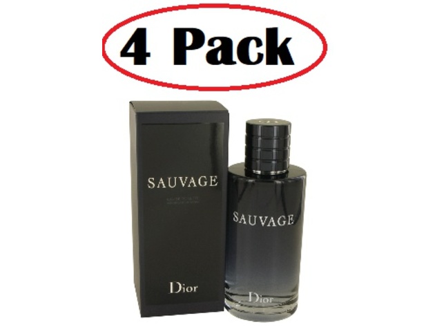 4 Pack of Sauvage by Christian Dior Eau De Toilette Spray 6.8 oz