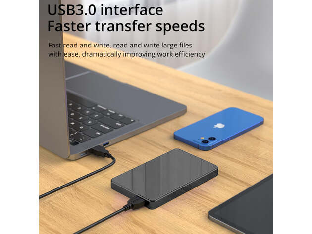Slim Portable USB 3.0 External Hard Drive - 320GB (Blue)
