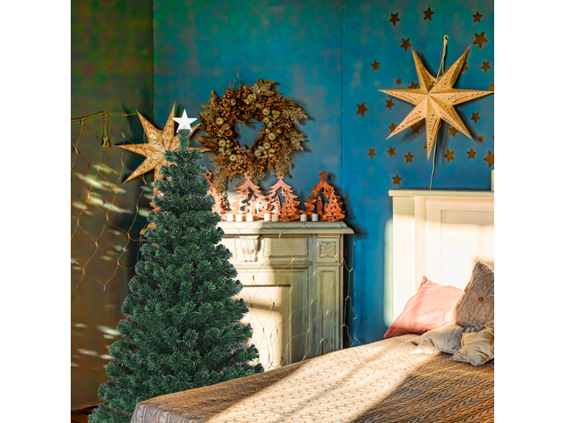 5ft Fiber Optic Pre-Lit Christmas Tree 180 Lights with Star Topper