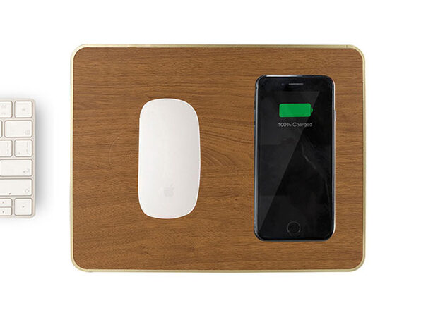 Wireless Charging Mouse Pad - Brown - Product Image