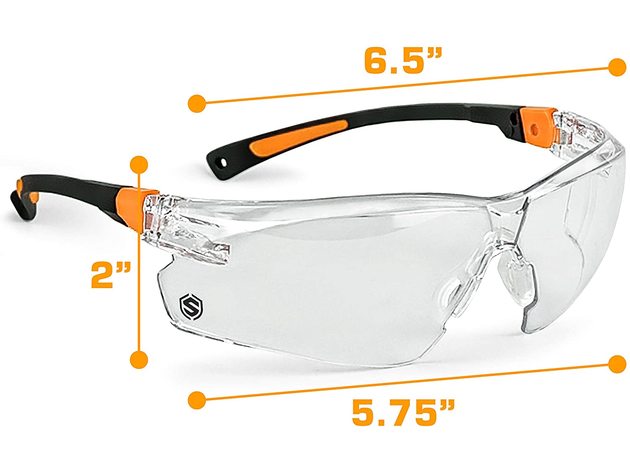 Strive Performance Tracer Safety Glasses-Scratch-Resistant UV Protection, Clear (new)