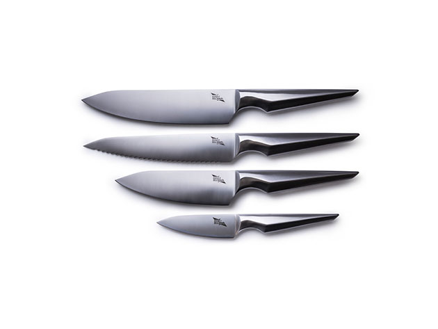 Small Magnetic Knife Rack & 4-Piece Arondight Knife Set