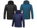 CALDO-X Heated Jacket with Detachable Hood (Navy/XL, Requires Power Bank)