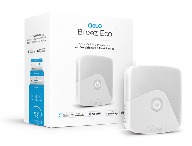 Cielo Breez Eco Smart WiFi Controller for Air Conditioners & Heat Pumps (White)