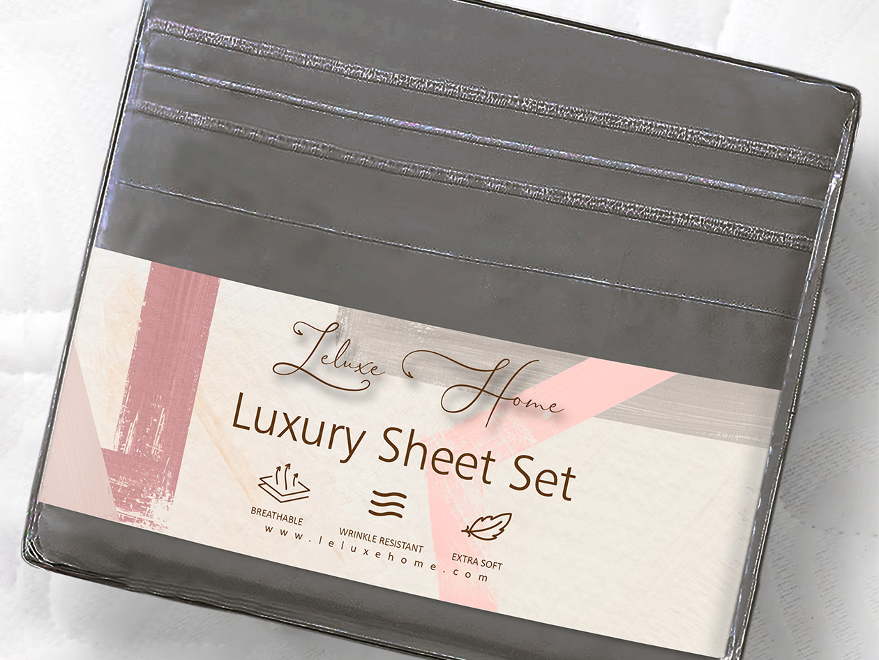 The Luxe 4-Piece Microfiber Bed Sheet Set (Charcoal/Full)