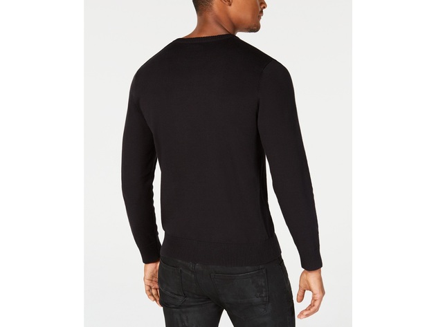 INC International Concepts Men's Metallic Skull Sweater Black Size Large