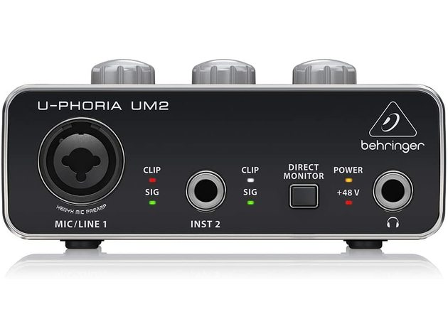Behringer U-PHORIA UM2 Audio Interface +48 V-powered XENYX Mic Preamplifier (Refurbished)