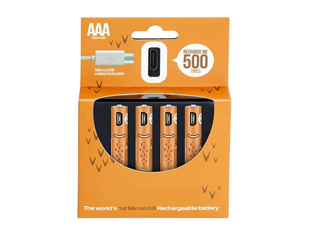 4-Pack ECO Recharge USB Rechargeable Batteries (AAA)