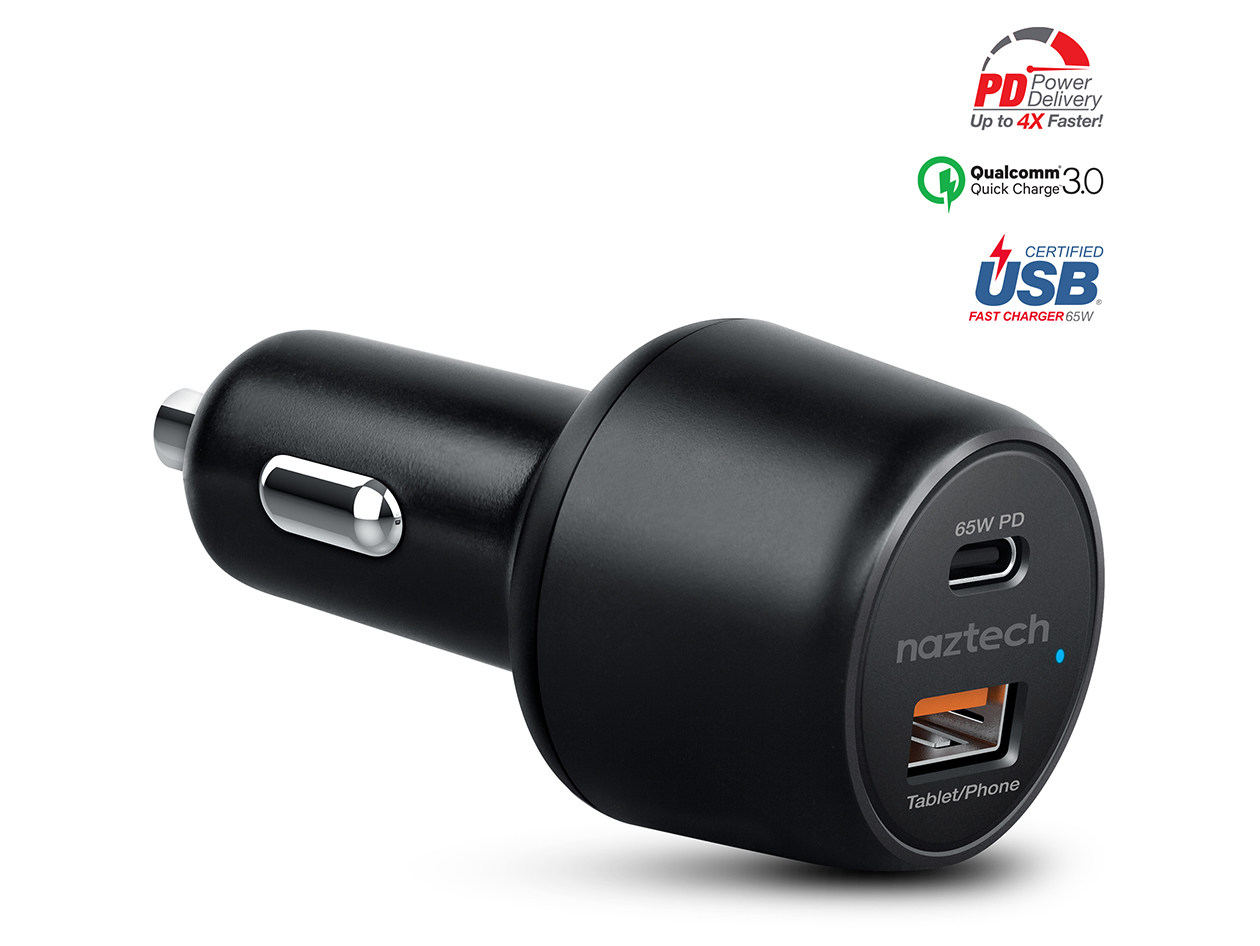 Naztech SpeedMax65 65W PD/18W QC 3.0 Car Charger