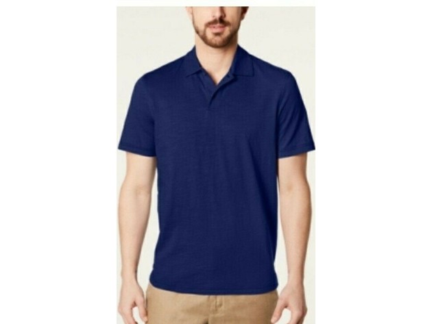 Tasso Elba Men's Slub Polo Dark Blue Size XXX Large