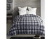 Spyder Sherpa Lined Flannel Ultra Plush Bed Blanket Interwoven Strength - King 90"x102" Black+White