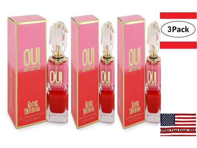 3 Pack Juicy Couture Oui by Juicy Couture Eau De Parfum Spray 3.4 oz for Women