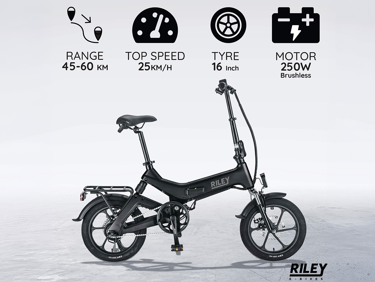 Riley RB1 Folding Electric Bike - Black
