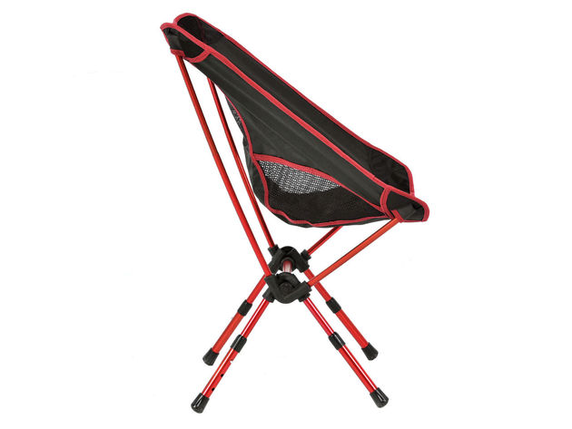 Costway Adjustable Aluminum Folding Camping Chair Seat Fishing Hiking Beach Outdoor /Bag - Red