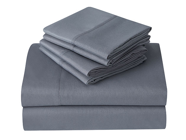 Kathy Ireland 6-Piece Brushed Microfiber Sheet Set (Dark Grey/King)