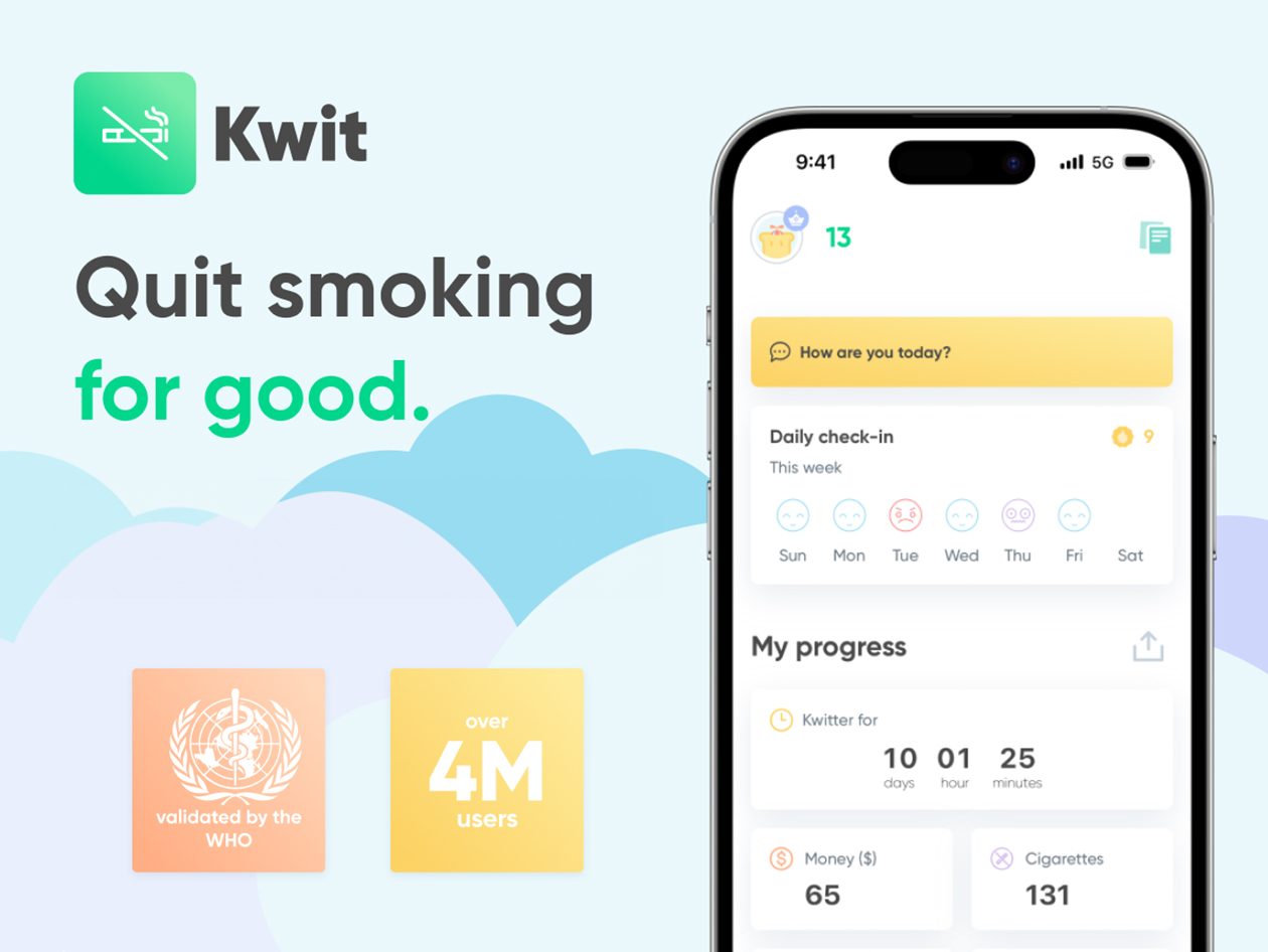 Kwit Stop-Smoking App: Premium Lifetime Subscription