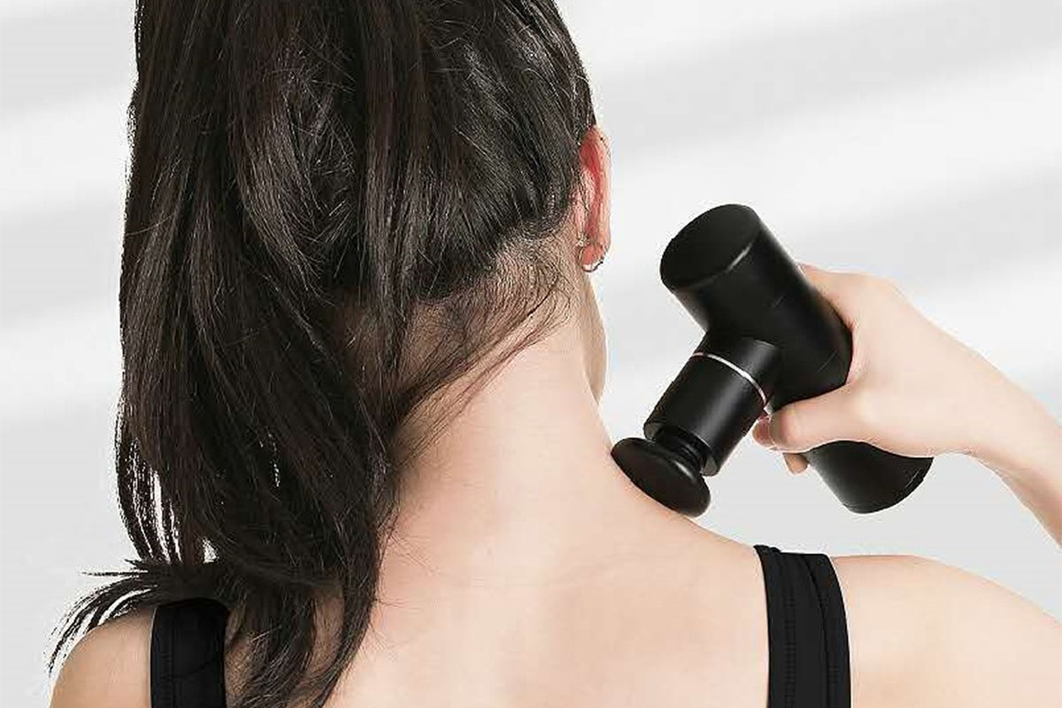 Mini Portable Fascia Massage Gun, on sale for $39.98 when you use coupon code BFSAVE20 at checkout