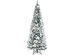 Costway 8ft Snow Flocked Christmas Pencil Tree w/ Berries & Poinsettia Flowers - White