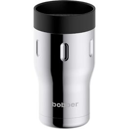 Bobber 12oz Vacuum Insulated Stainless Steel Travel Mug With 100% Leakproof Locked Lid - Glossy Silver