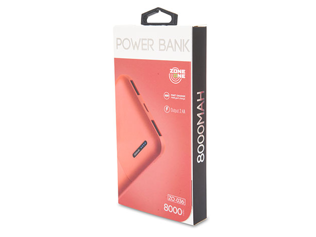Zone One 8,000mAh Dual-USB Power Bank (Red/2-Pack)