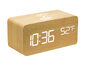 Qi Charging LED Wooden Alarm Clock - Ivory