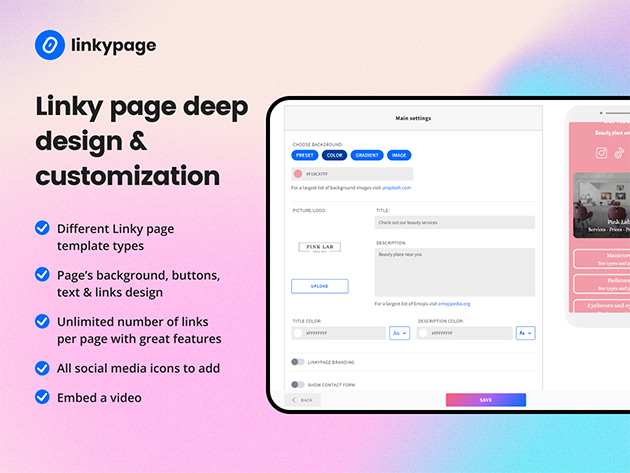 Linkypage: Pro Lifetime Subscription 