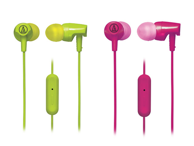 SonicFuel® In-Ear Headphones (2-Pack/Green, Pink)