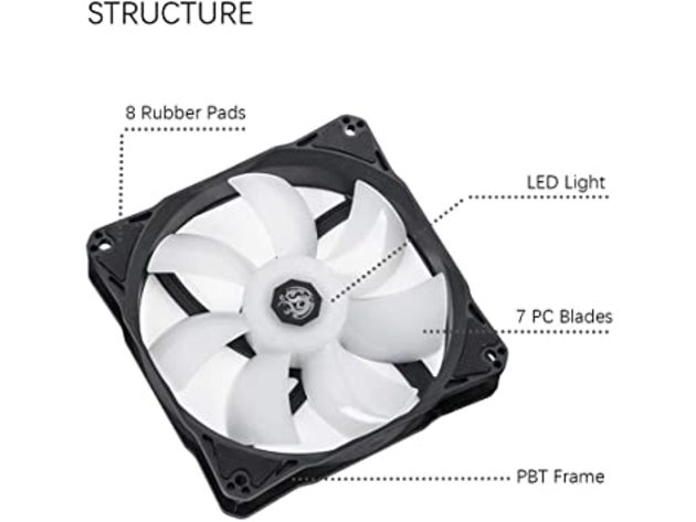 Bitspower BPTA-FX1812NT-1 Notos 120mm DRGB Computer Fan PWM PC Cooling Fan (Used, Open Retail Box)
