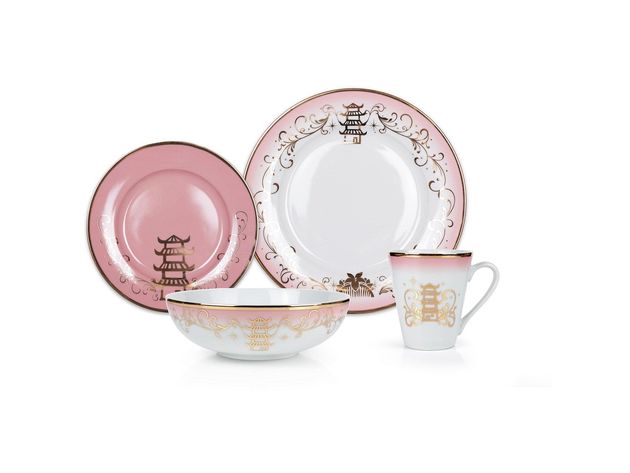 Robe Factory LLC Disney Themed Ceramic Dinnerware Set Collection 2 (Plates, Bowls, Mugs), 16 Pieces (New Open Box)